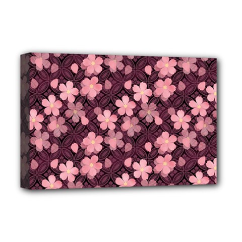 Cherry Blossoms Japanese Deluxe Canvas 18  X 12  (stretched)