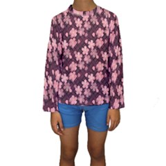 Cherry Blossoms Japanese Kids  Long Sleeve Swimwear