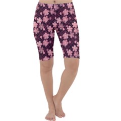 Cherry Blossoms Japanese Cropped Leggings 