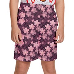 Cherry Blossoms Japanese Kids  Basketball Shorts