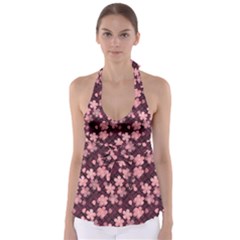 Cherry Blossoms Japanese Tie Back Tankini Top