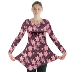 Cherry Blossoms Japanese Long Sleeve Tunic 