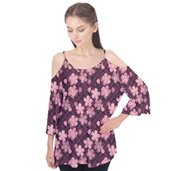 Cherry Blossoms Japanese Flutter Sleeve T-shirt