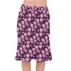 Cherry Blossoms Japanese Short Mermaid Skirt