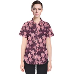 Cherry Blossoms Japanese Women s Short Sleeve Shirt