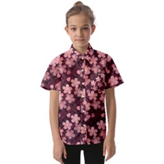 Cherry Blossoms Japanese Kids  Short Sleeve Shirt