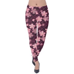 Cherry Blossoms Japanese Velvet Leggings