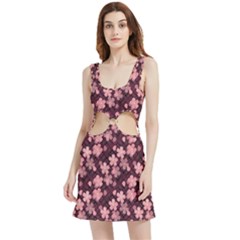 Cherry Blossoms Japanese Velour Cutout Dress