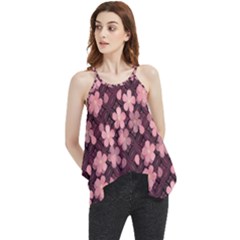 Cherry Blossoms Japanese Flowy Camisole Tank Top