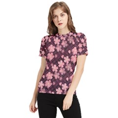 Cherry Blossoms Japanese Women s Short Sleeve Rash Guard