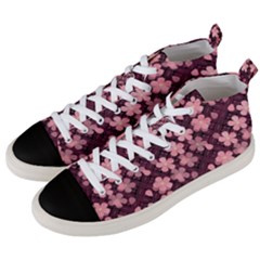 Cherry Blossoms Japanese Men s Mid-top Canvas Sneakers