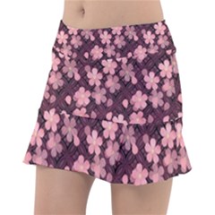 Cherry Blossoms Japanese Classic Tennis Skirt