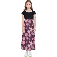 Cherry Blossoms Japanese Kids  Flared Maxi Skirt