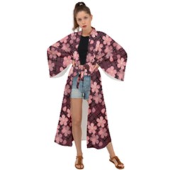 Cherry Blossoms Japanese Maxi Kimono