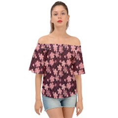 Cherry Blossoms Japanese Off Shoulder Short Sleeve Top