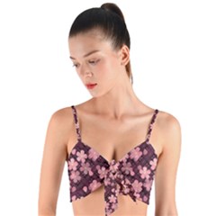 Cherry Blossoms Japanese Woven Tie Front Bralet