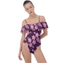 Cherry Blossoms Japanese Frill Detail One Piece Swimsuit View1