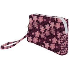 Cherry Blossoms Japanese Wristlet Pouch Bag (small)