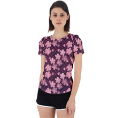 Cherry Blossoms Japanese Back Cut Out Sport T-shirt