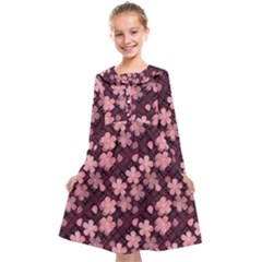 Cherry Blossoms Japanese Kids  Midi Sailor Dress