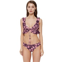 Cherry Blossoms Japanese Low Cut Ruffle Edge Bikini Set