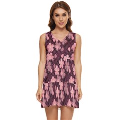 Cherry Blossoms Japanese Tiered Sleeveless Mini Dress