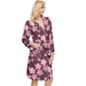 Cherry Blossoms Japanese Long Sleeve Velvet Robe View3