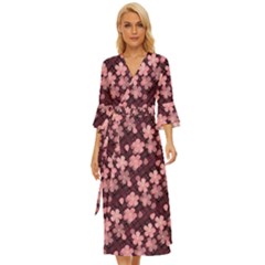 Cherry Blossoms Japanese Midsummer Wrap Dress