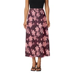 Cherry Blossoms Japanese Classic Midi Chiffon Skirt