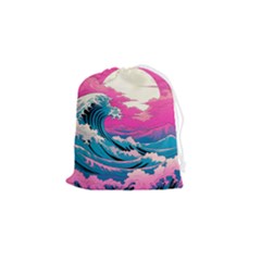 Waves Mountains Sky Drawstring Pouch (small)