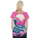 Waves Mountains Sky Cap Sleeve Top View2