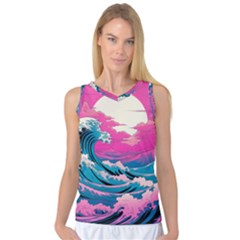 Waves Mountains Sky Women s Basketball Tank Top