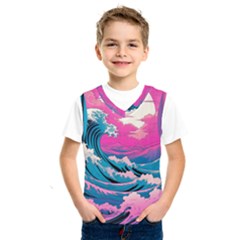 Waves Mountains Sky Kids  Basketball Tank Top