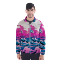 Waves Mountains Sky Men s Windbreaker