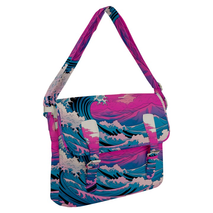 Waves Mountains Sky Buckle Messenger Bag