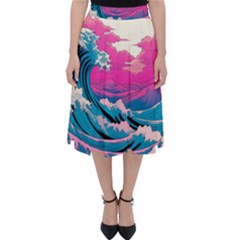 Waves Mountains Sky Classic Midi Skirt