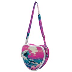 Waves Mountains Sky Heart Shoulder Bag