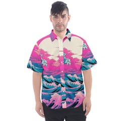 Waves Mountains Sky Men s Short Sleeve Shirt