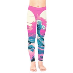 Waves Mountains Sky Kids  Leggings