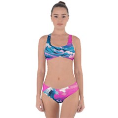 Waves Mountains Sky Criss Cross Bikini Set