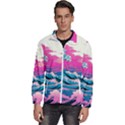 Waves Mountains Sky Men s High Neck Windbreaker View1