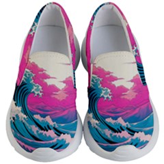 Waves Mountains Sky Kids Lightweight Slip Ons