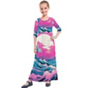 Waves Mountains Sky Kids  Quarter Sleeve Maxi Dress View1