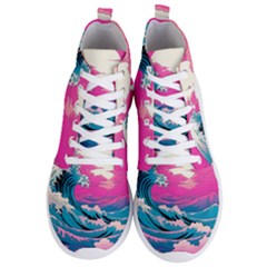 Waves Mountains Sky Men s Lightweight High Top Sneakers