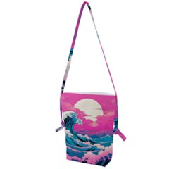 Waves Mountains Sky Folding Shoulder Bag