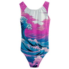 Waves Mountains Sky Kids  Cut-out Back One Piece Swimsuit