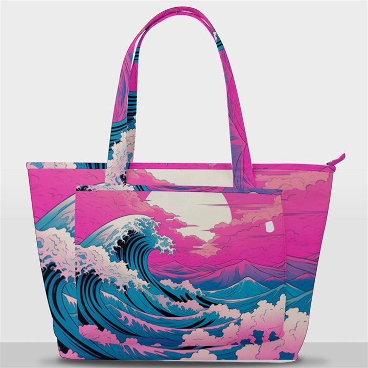 Waves Mountains Sky Back Pocket Shoulder Bag 