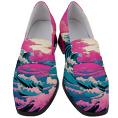 Waves Mountains Sky Women s Chunky Heel Loafers