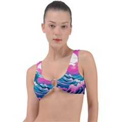 Waves Mountains Sky Ring Detail Bikini Top