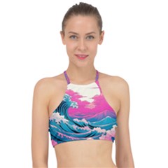 Waves Mountains Sky Halter Bikini Top